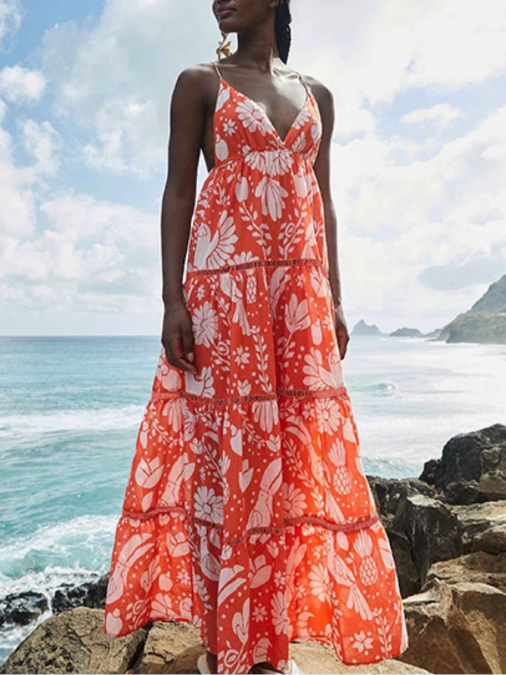Farm Rio Neon Jungle tiered maxi dress